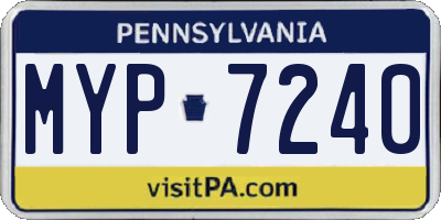 PA license plate MYP7240