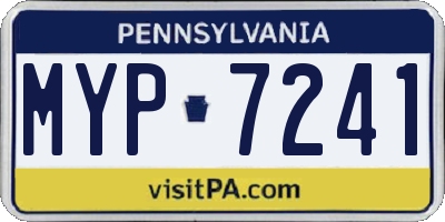 PA license plate MYP7241
