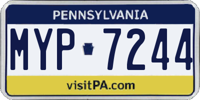 PA license plate MYP7244