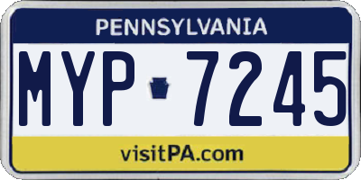 PA license plate MYP7245