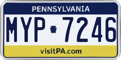 PA license plate MYP7246