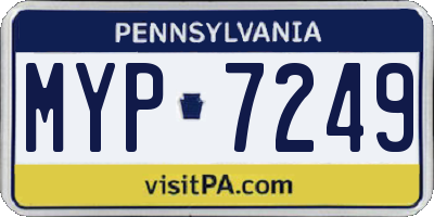 PA license plate MYP7249