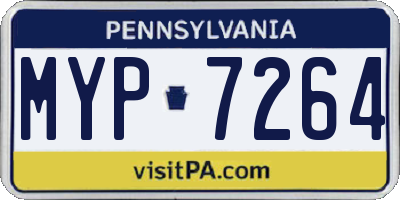 PA license plate MYP7264