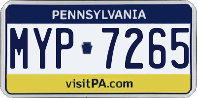PA license plate MYP7265