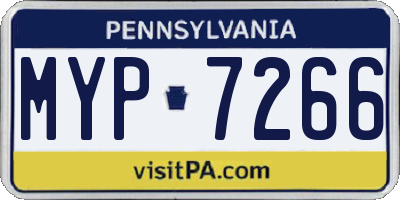 PA license plate MYP7266