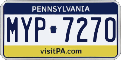 PA license plate MYP7270