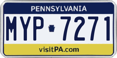 PA license plate MYP7271