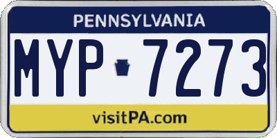 PA license plate MYP7273