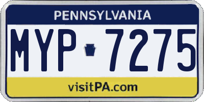 PA license plate MYP7275