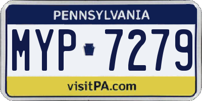 PA license plate MYP7279