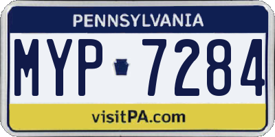 PA license plate MYP7284