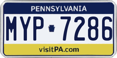 PA license plate MYP7286