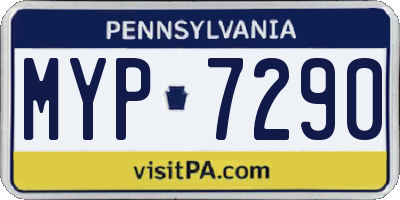 PA license plate MYP7290