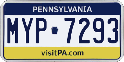 PA license plate MYP7293