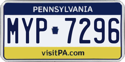 PA license plate MYP7296