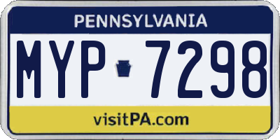 PA license plate MYP7298