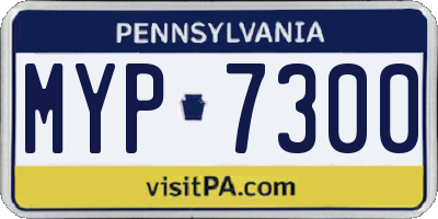 PA license plate MYP7300
