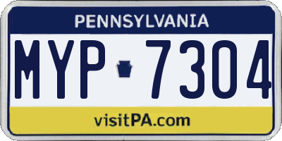 PA license plate MYP7304
