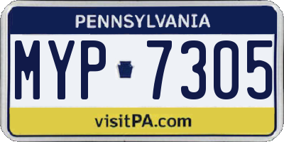 PA license plate MYP7305