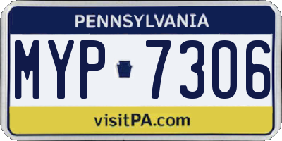 PA license plate MYP7306