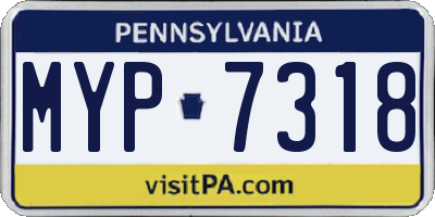 PA license plate MYP7318