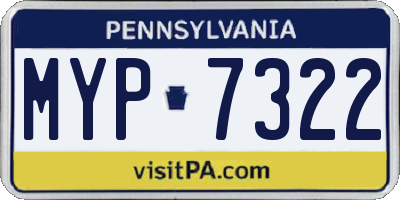 PA license plate MYP7322