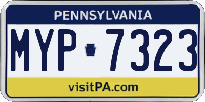 PA license plate MYP7323