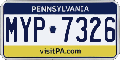 PA license plate MYP7326