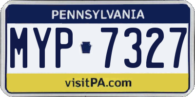 PA license plate MYP7327