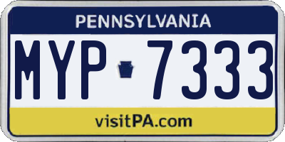 PA license plate MYP7333