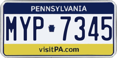 PA license plate MYP7345