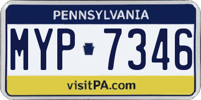 PA license plate MYP7346