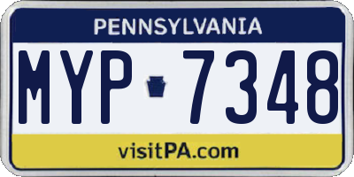 PA license plate MYP7348