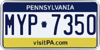 PA license plate MYP7350