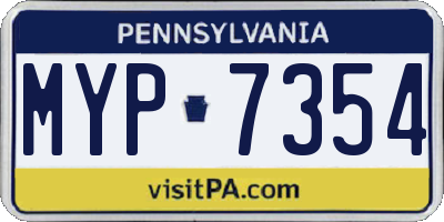 PA license plate MYP7354