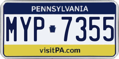 PA license plate MYP7355