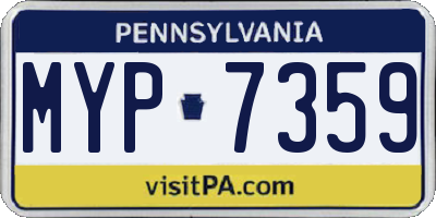 PA license plate MYP7359