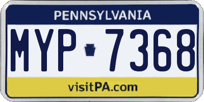 PA license plate MYP7368