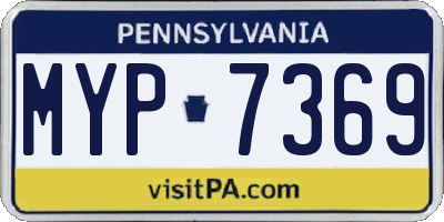 PA license plate MYP7369
