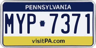 PA license plate MYP7371