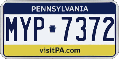 PA license plate MYP7372