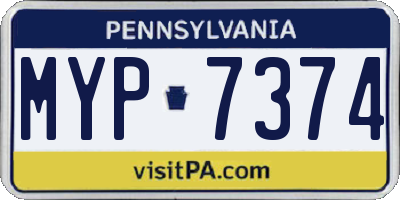 PA license plate MYP7374