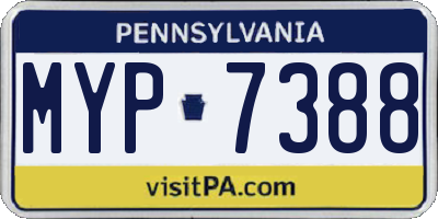 PA license plate MYP7388