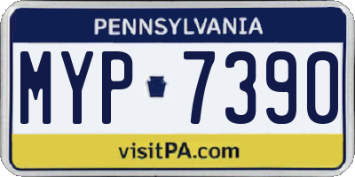 PA license plate MYP7390