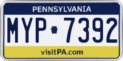 PA license plate MYP7392