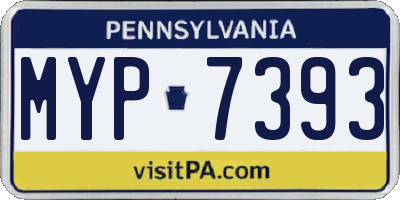 PA license plate MYP7393