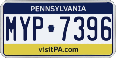 PA license plate MYP7396