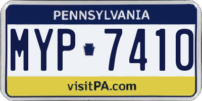 PA license plate MYP7410