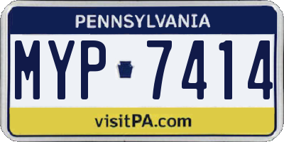 PA license plate MYP7414