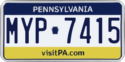 PA license plate MYP7415